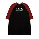 Vintage Print Raglan Short Sleeve Tee-Outfit