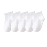 Pairs/lot 1 to 12 Years Classical Pure Color Children's Socks Black White Socks For Students Spring Autumn Winter