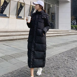Winter 2022 Female Jacket Hooded Mid-length Parkas Coat Korean Thick Warm Loose Casual Oversized Women Ropa Para