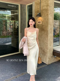 Fongt Xixi 2025 Autumn New White Label Thin Temperament With Dress High-End Long Dress Women 88438