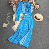 Small Broken Flower Long Sleeves + Half Skirt-Outfit