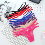 Fongt Transparent Lace T-Shirt Tempting Fine Strip With No Trace Perspective Low-Rise Hot Cotton Crotch Tpants6802
