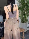American Style Gradient Slimming Boyfriend Jeans-Outfit