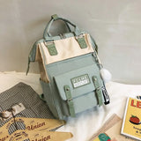 for School Teenagers Girls Cute Ring Bag Designer Travel Laptop Backpack Women Notebook Back Pack Patchwork