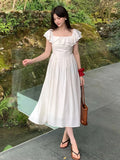 Fongt Xixi 13 Line 2025 Summer New Temperament Lotus Leaf Side Holiday Wind High Waist Thin Joint Dress 88263