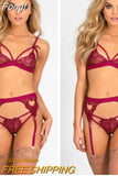 Women Fashion Lace Sexy Erotic Lingerie 3 PCS Underwear Hollow Out See-through Bandage Sets 2023 New High Quality