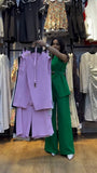 Fongt Summer New Solid Color Round Collar Sleeveless Top High Waist Broad Leg Pants Two Sets Of Women