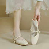 Fongt 2024 Summer Baotou Sandals With Pearl French Heel Mary Jane Women's