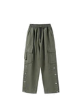 Buttoned Pocket Patch Cargo Pants-Outfit