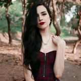 Girls Red Plaid Pleated Emo Alt Dress Y2K Zip Up Robe Femme Punk Black Spaghetti Strap Mini Short Jurken Goth