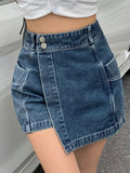 Vintage Irregular High Waist Denim