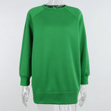 Long Sleeve Warm Sweatshirts Green Long Hoodies