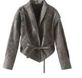 Fongt Women's Explosive Retro Casual Leather Jacket Jacket - High Quality Soft