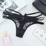 Fongt Transparent Lace T-Shirt Tempting Fine Strip With No Trace Perspective Low-Rise Hot Cotton Crotch Tpants6802