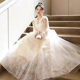 Fongt Evening Dress 2025 New Banquet Shown Thin 18-Year-Old Adult Piano Performance Art Examination Voice Dress Dress