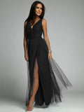 Slimming Split Expansion Shiny Dress