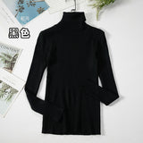 Fongt Sweater Woman With Bottom Shirt Autumn And Winter New Long Sleeves To Keep Warm Body Solid Color Knitted