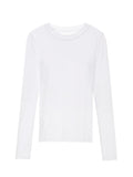 S-3XL Autumn Spring Soft Modal T-shirt Girls O-neck Full Sleeve Basic Tops Lady Solid Color Tees Classic Clothing For Women-Outfit