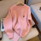 purple thick sweater loose new retro niche knitted top