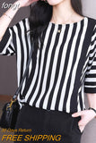 Women Blouses Stripe Loose Blouse Short-sleeve Satin Blouses for Women Batwing Sleeve Oversized Summer Clothing Womens