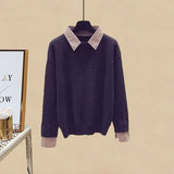 Winter Warm Matching Suits For Womens Knitted Sweater+parkas Vest+tweed Pants Sets Office Ladies Elegant Three Pieces
