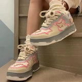 Aesthetic Butterfly Bat Patchwork Sneakers-Outfit