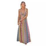 Fongt Summer Wishv Collared Sling Print Large Swing Dress Women's Dress