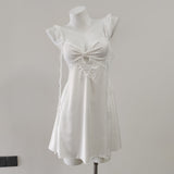 Fongt New Girl Silk Sling Aja Sycoat With Sexy Pure Pajamas High-End Feel Leaf Sleeve Skirt Homewear