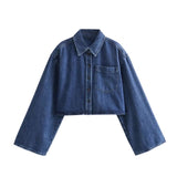 New Casual Version Short Lapel Tooling Shirt 1201088001-Outfit