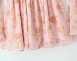 Floral Print Long Puff Sleeve Square Collar Mini Dress-Outfit