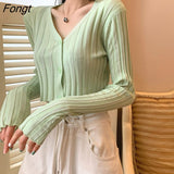 Colors Summer Cardigan Women Soft Single Breasted Crop Top Knitting Sun-proof Outwear Slim Gentle Sweater Ins Korean