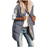 Fongt New Solid-Color Hooded Cotton Vest Wears Both Sides Of The Warm Cardigan Wind Jacket