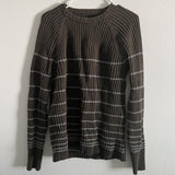 Striped Ribbed Pullover Knit Sweater-Outfit