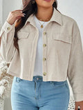 Fongt Large Women's Corduroy Short Casual Coat