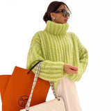 Fongt Winter New Sweater Knitted Jersey Women's Fluffy Long-Sleeved Sweater