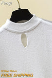 Shirt Femme 2023 Summer Fashion Harajuku Thin T Shirt Women Knitted Hollow Out Sexy Tops Short Sleeve O Neck Tshirts