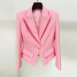 Fongt Quality 2025 Star Fashion A Buckle Lion Buckle Clasp Velvet Blazer Jacket