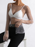 Fongt Summer Grid Flash Drill Women's T-Shirt
