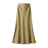Fongt Lustrous Silky Silky Dress Half-Dress Women's Summer Long Fishtail Skirt High-Waisted Thin-Butt Skirt9902