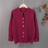 New 2022 Fashionable Elegant Cardigans Vintage Wild Oversized Women's Autumn Winter Sweaters Knitwear Tops