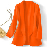 Fongt East Hot Style Spring And Autumn Temperament Commuting Solid Color Lapel Long Sleeve Small Suit Korean Version Coat Female-Outfit