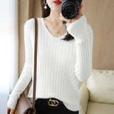 Fongt New Spring And Autumn V-Neck Vertical Knit Short Sleeve Women's Collar Slim Solid Color Wool Undershirt Jacket-Outfit