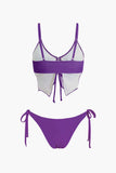 Butterfly Pattern Lace Up Bikini