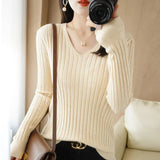 Fongt New Spring And Autumn V-Neck Vertical Knit Short Sleeve Women's Collar Slim Solid Color Wool Undershirt Jacket-Outfit