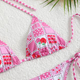 2025 New Swimsuit Print Split Bikini Triangle With Sexy Bikini Set