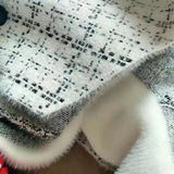 Plaid Imitation Mink Vest Coats Women Slim Vintage Sleeveless Sweater Crop Tops Spring Fall Chic Knitted Waistcoats