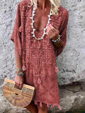 Bohemian Sexy V-neck Printed Tassel
