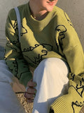 Dinosaur Crew Knit Sweater-Outfit