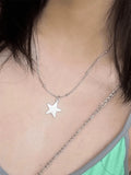 Silver Vintage Punk Star Necklace-Outfit
