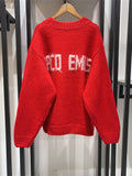 Round Neck Letter Long Sweater 2024 Long Sleeved Women's Casual Knit Sweater-Outfit